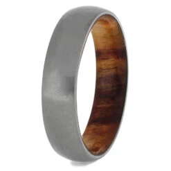 Titanium Wedding Band With Tulipwood Sleeve -Johan Jewelry Shop 2184 2E