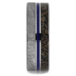 Unique, Men's Wedding Band With Whiskey Barrel Wood Inside -Johan Jewelry Shop 2208 1E