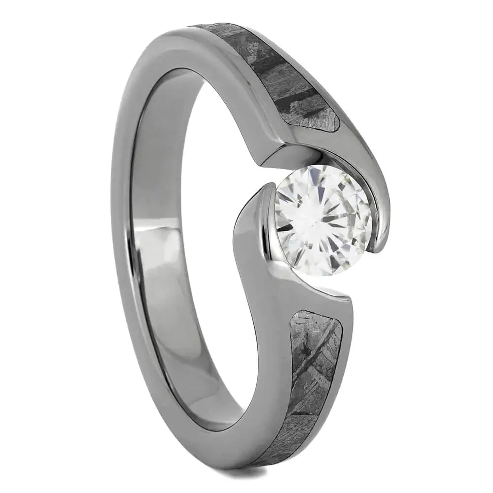 Meteorite Bridal Set With Titanium Ring Guard 8 Meteorite Bridal Set With Titanium Ring Guard - Image 6