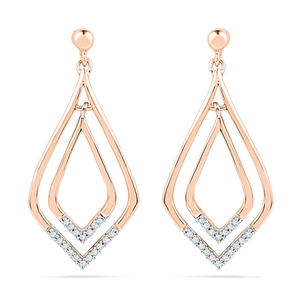 Diamond Triangle Drop Earrings 3 Diamond Triangle Drop Earrings