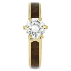 Solitaire 6-Prong Moissanite Engagement Ring With Wood Inlay 11 Solitaire 6-Prong Moissanite Engagement Ring With Wood Inlay -Johan Jewelry Shop 2323 1E