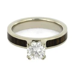 Cushion Cut Moissanite Solitaire Engagement Ring With Wood Inlay -Johan Jewelry Shop 2323 4E 5c085bf4 23e3 424c bff7 62aaf92d5af4