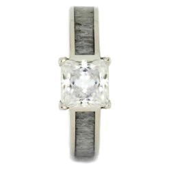 Antler Engagement Ring With Princess Cut Stone -Johan Jewelry Shop 2341 1 E