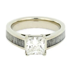 Antler Engagement Ring With Princess Cut Stone -Johan Jewelry Shop 2341 3 E