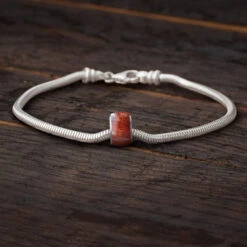 Exotic Wood Charm Bead Bracelet