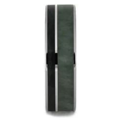 Green Jade & Black Obsidian Men's Wedding Band 9 Green Jade & Black Obsidian Men's Wedding Band -Johan Jewelry Shop 2358new2