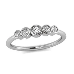 Five Stone Diamond Engagement Ring In White Gold -Johan Jewelry Shop 238fd0742b8b9f62f9178985f30358a0