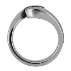 Gibeon Meteorite Engagement Ring With Tension Set Stone -Johan Jewelry Shop 2400 3E