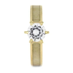Moissanite Solitaire Engagement Ring With Aspen Wood -Johan Jewelry Shop 2418 1ET