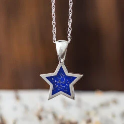 Blue Star Necklace, Meteorite Pendant