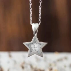 White Star Necklace, Meteorite Pendant