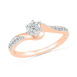 Diamond Engagement Ring With 6-Prong Setting -Johan Jewelry Shop 24953 P