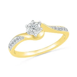 Diamond Engagement Ring With 6-Prong Setting -Johan Jewelry Shop 24953 Y