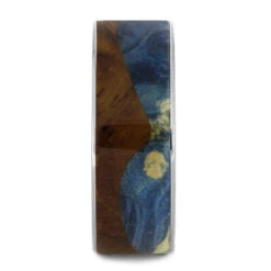 Wavy Wedding Band, Blue Box Elder & Koa Wood Beach Wedding Ring 9 Wavy Wedding Band, Blue Box Elder & Koa Wood Beach Wedding Ring -Johan Jewelry Shop 2507new2