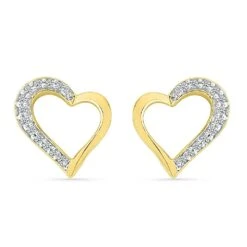Multi-Diamond Heart Stud Earrings 7 Multi-Diamond Heart Stud Earrings -Johan Jewelry Shop 25144 Y