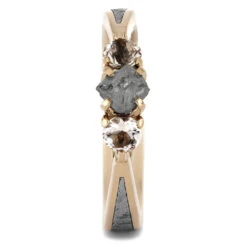 Rough Diamond Engagement Ring With Morganites 12 Rough Diamond Engagement Ring With Morganites -Johan Jewelry Shop 2516 1E