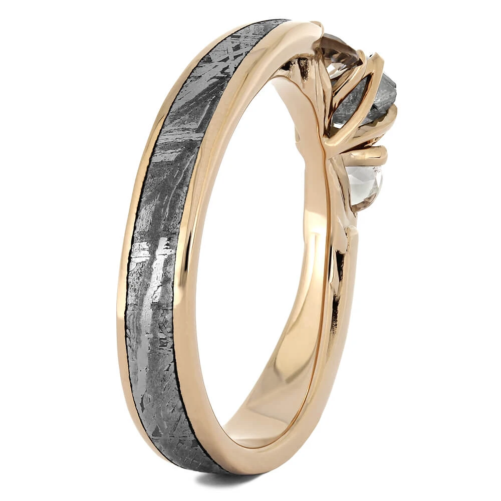 Rough Diamond Engagement Ring With Morganites 6 Rough Diamond Engagement Ring With Morganites - Image 4