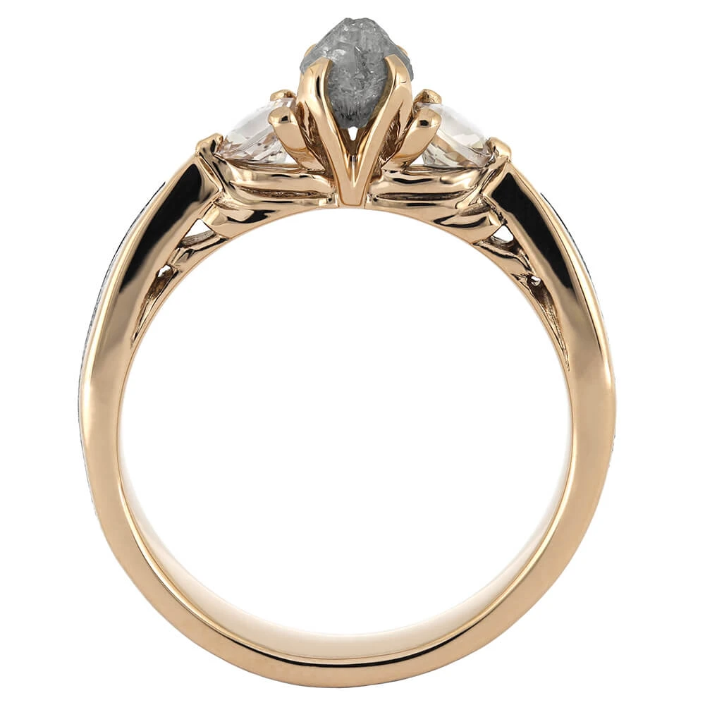 Rough Diamond Engagement Ring With Morganites 7 Rough Diamond Engagement Ring With Morganites - Image 5