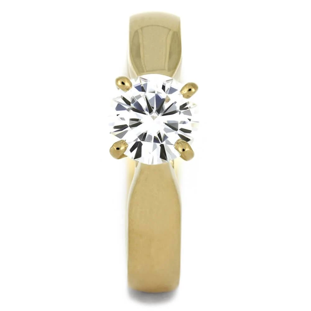 Round Cut 6.5mm Moissanite Engagement Ring With Thick Band 5 Round Cut 6.5mm Moissanite Engagement Ring With Thick Band - Image 3