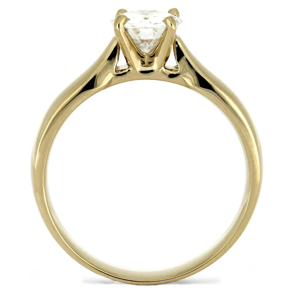 Round Cut 6.5mm Moissanite Engagement Ring With Thick Band 7 Round Cut 6.5mm Moissanite Engagement Ring With Thick Band - Image 5