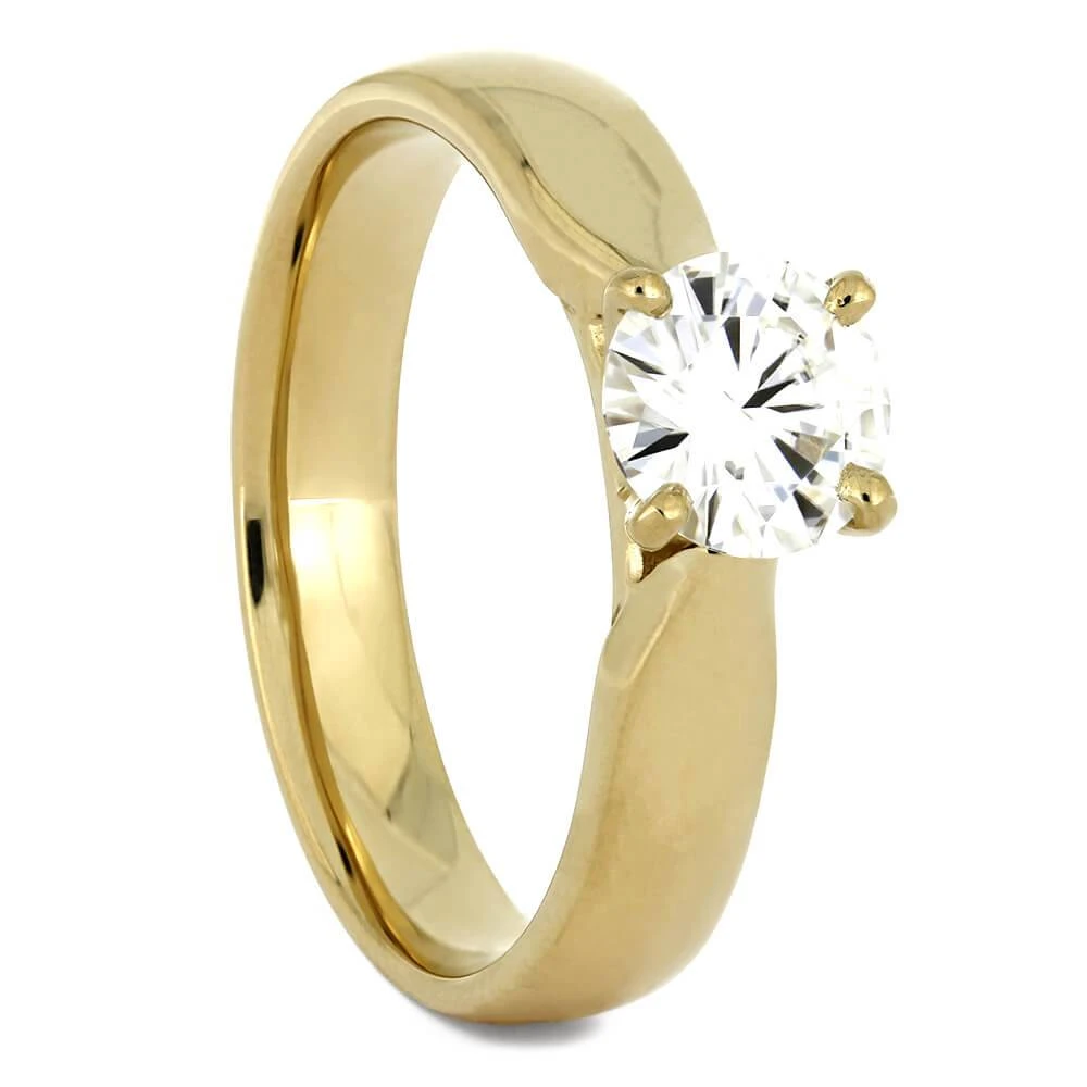 Round Cut 6.5mm Moissanite Engagement Ring With Thick Band 4 Round Cut 6.5mm Moissanite Engagement Ring With Thick Band - Image 2