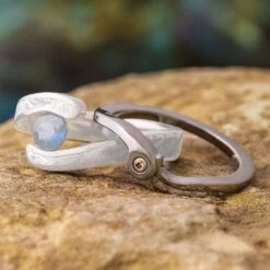 Titanium Shadow Band With 1MM Gemstone