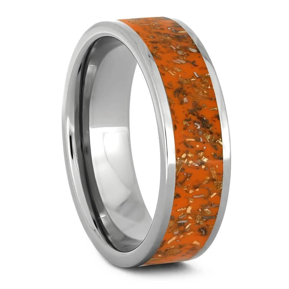 Orange Stardust™ Men's Wedding Band 4 Orange Stardust™ Men's Wedding Band - Image 2