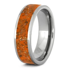 Orange Stardust™ Men's Wedding Band 13 Orange Stardust™ Men's Wedding Band -Johan Jewelry Shop 2556 YG Stardust Orange 3