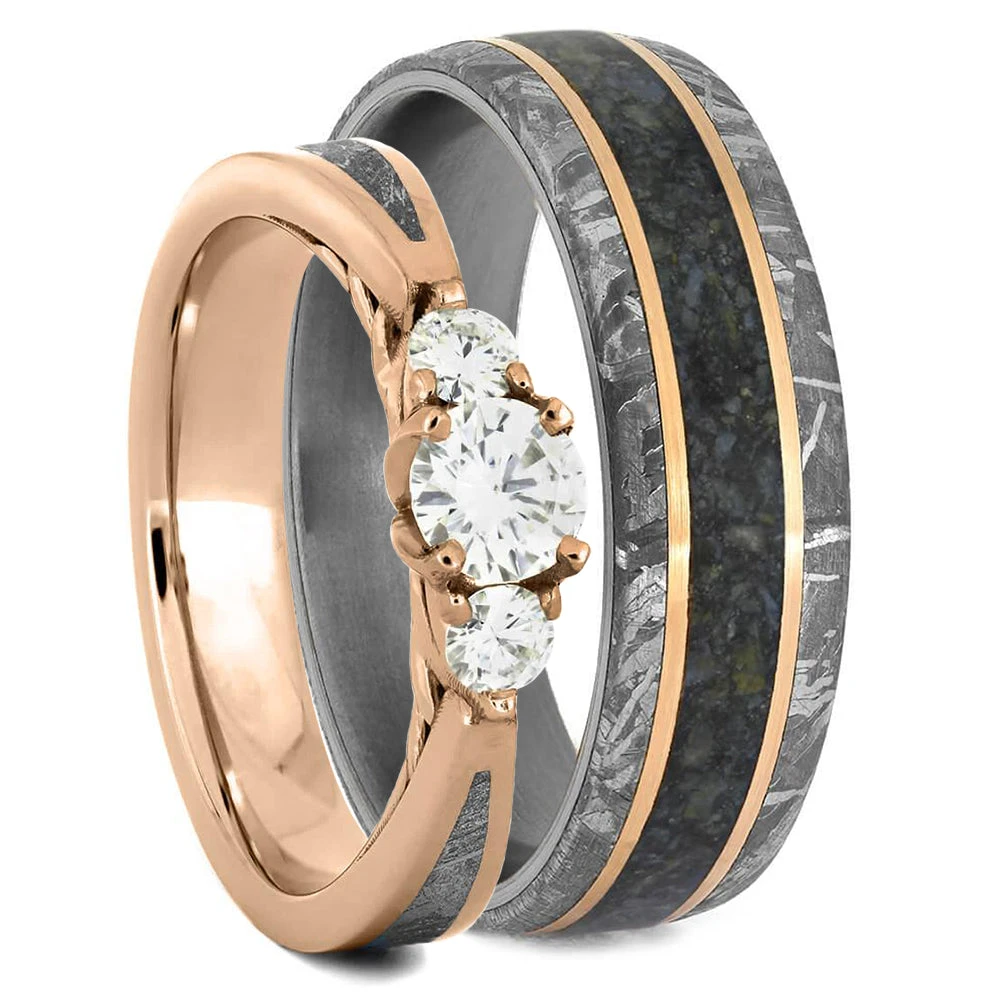 Dinosaur Bone And Meteorite Ring Set 4 Dinosaur Bone And Meteorite Ring Set - Image 2