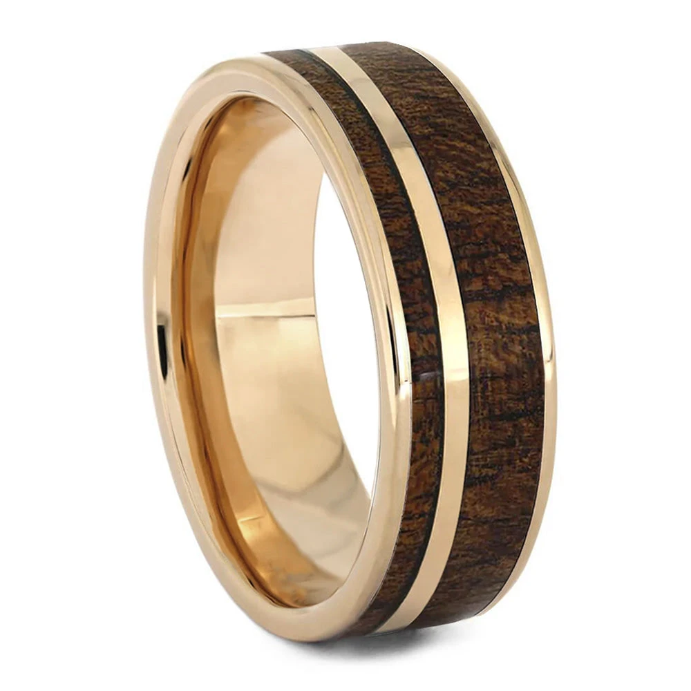 Nature Wedding Ring Set, Halo Engagement Ring & Wooden Wedding Band 6 Nature Wedding Ring Set, Halo Engagement Ring & Wooden Wedding Band - Image 4