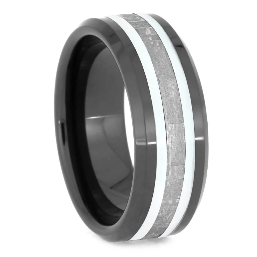 Meteorite Ring With White Stripes 4 Meteorite Ring With White Stripes - Image 2