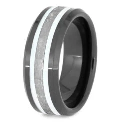 Meteorite Ring With White Stripes 10 Meteorite Ring With White Stripes -Johan Jewelry Shop 26313 1