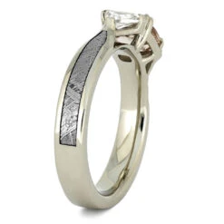 Antique Square Cut Morganite Engagement Ring With Meteorite Ring 14 Antique Square Cut Morganite Engagement Ring With Meteorite Ring -Johan Jewelry Shop 2633 2E