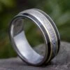 Ebony Wood Wedding Band With Gibeon Meteorite 2 Ebony Wood Wedding Band With Gibeon Meteorite -Johan Jewelry Shop 2647YG