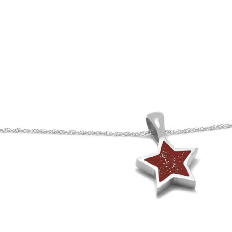 Red Star Necklace, Meteorite Pendant 7 Red Star Necklace, Meteorite Pendant - Image 5