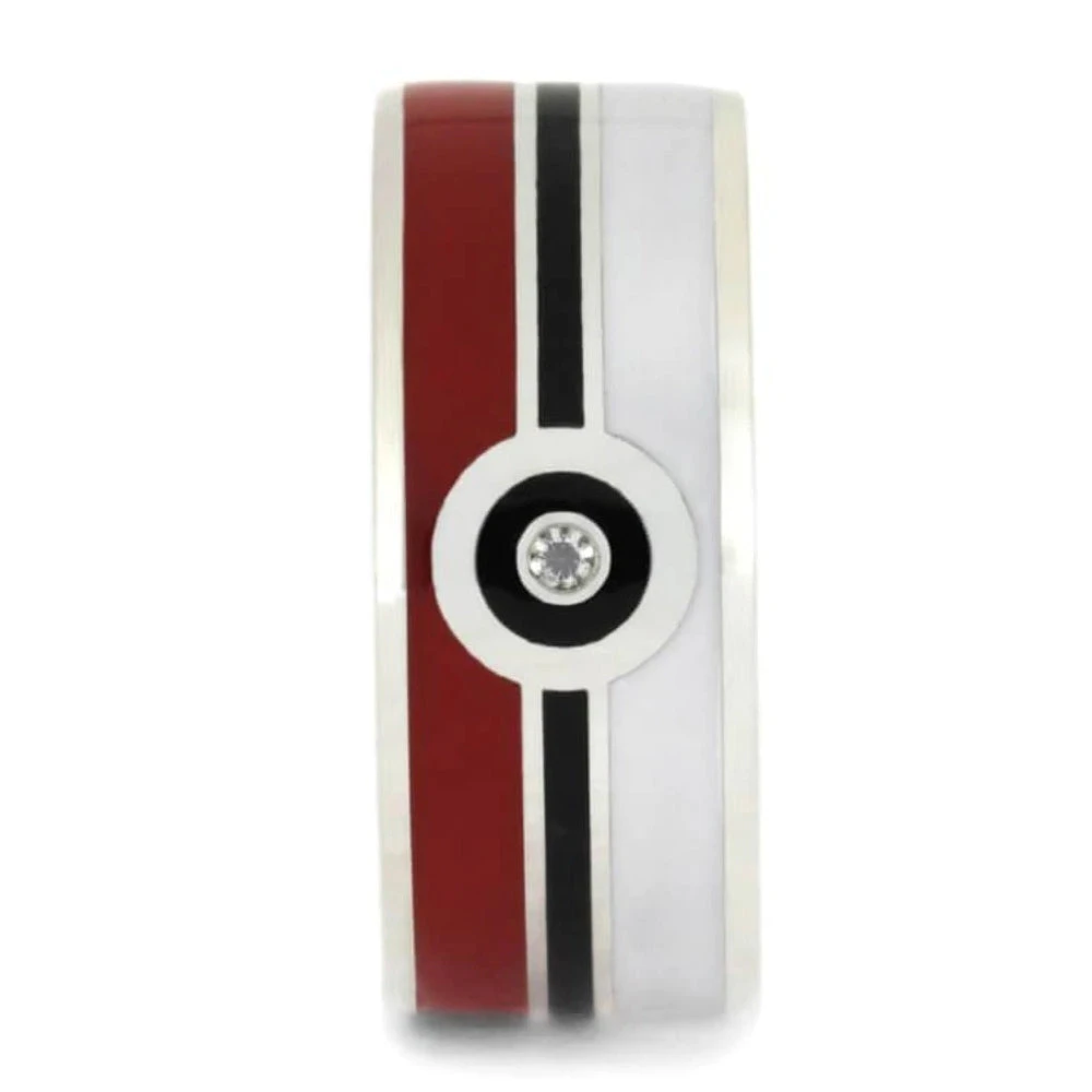 Pokeball Ring, Nerd Wedding Band 4 Pokeball Ring, Nerd Wedding Band - Image 2
