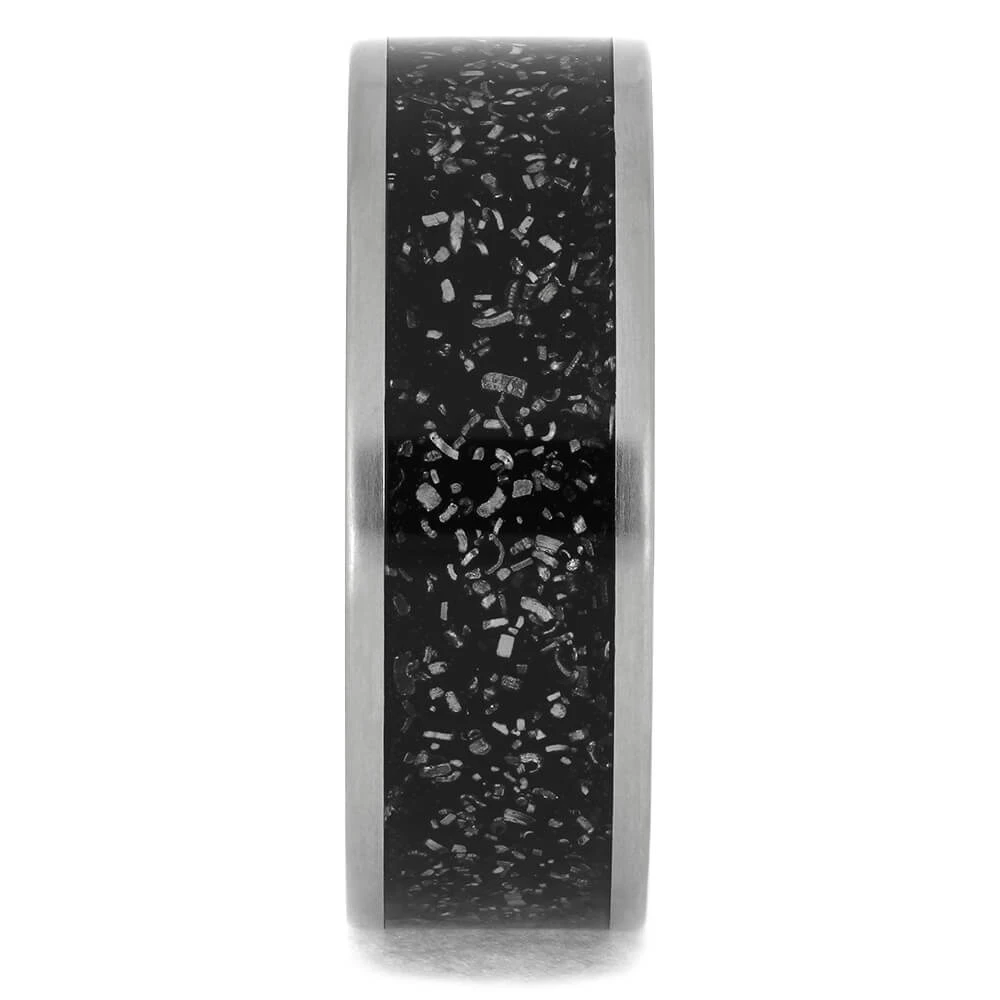 Black Stardust™ Meteorite Wedding Band 5 Black Stardust™ Meteorite Wedding Band - Image 3