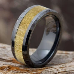 Black Wood Ring, Maple Ring For Musician