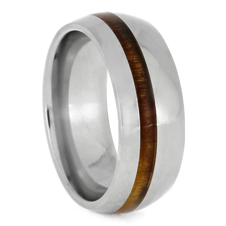 Hawaiian Wood Ring Set, Titanium Wedding Rings With Koa Wood 6 Hawaiian Wood Ring Set, Titanium Wedding Rings With Koa Wood - Image 4