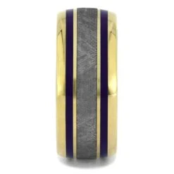 Purple & Gold Men's Ring With Meteorite -Johan Jewelry Shop 2720 1E PU