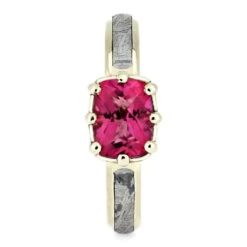 Custom Pink Topaz Ring, Meteorite And Gold Engagement Ring 8 Custom Pink Topaz Ring, Meteorite And Gold Engagement Ring -Johan Jewelry Shop 2721 1