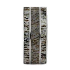 Thick Wedding Band With Dinosaur Bone And Deer Antler 10 Thick Wedding Band With Dinosaur Bone And Deer Antler -Johan Jewelry Shop 27342solidflat