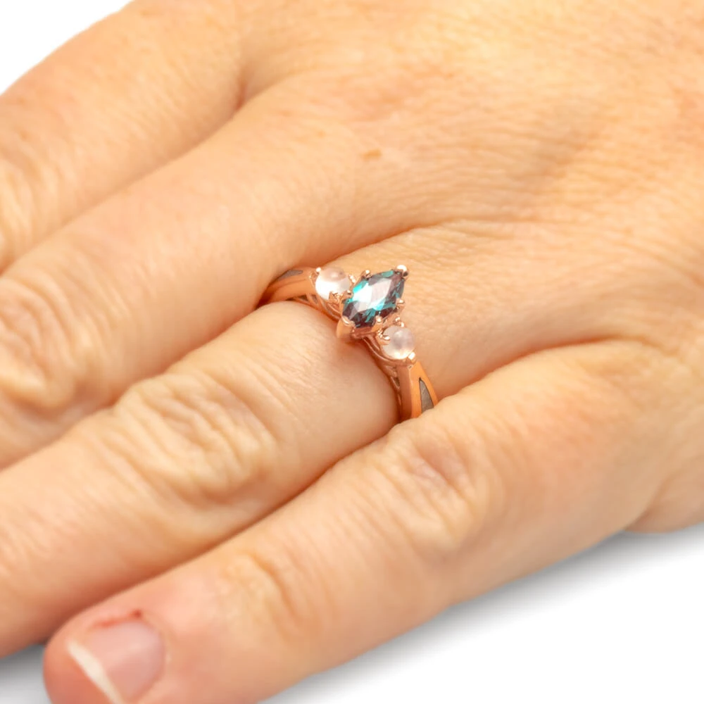 Alexandrite, Moonstone & Meteorite Engagement Ring 8 Alexandrite, Moonstone & Meteorite Engagement Ring - Image 6