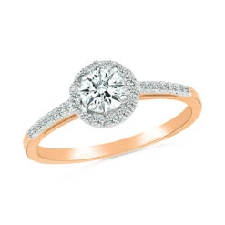Brilliant, Round Cut Halo Engagement Ring -Johan Jewelry Shop 27454 Pcopy