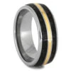 Dinosaur Bone Wedding Band With Gold Pinstripe 1 Dinosaur Bone Wedding Band With Gold Pinstripe -Johan Jewelry Shop 27771newyg