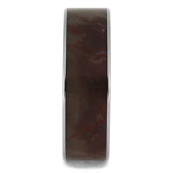 Petrified Wood Ring In Titanium Band -Johan Jewelry Shop 2778 1E