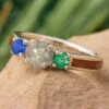 Rough Diamond Engagement Ring With Wooden Inlay -Johan Jewelry Shop 2802newygart