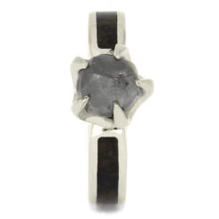 Rough Diamond Engagement Ring With Dinosaur Bone -Johan Jewelry Shop 2808 1ETWG 1