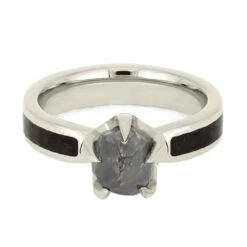 Rough Diamond Engagement Ring With Dinosaur Bone -Johan Jewelry Shop 2808 4ETWG 4
