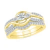 Diamond Engagement Ring With Twist Design & Curved Band -Johan Jewelry Shop 28454 Y